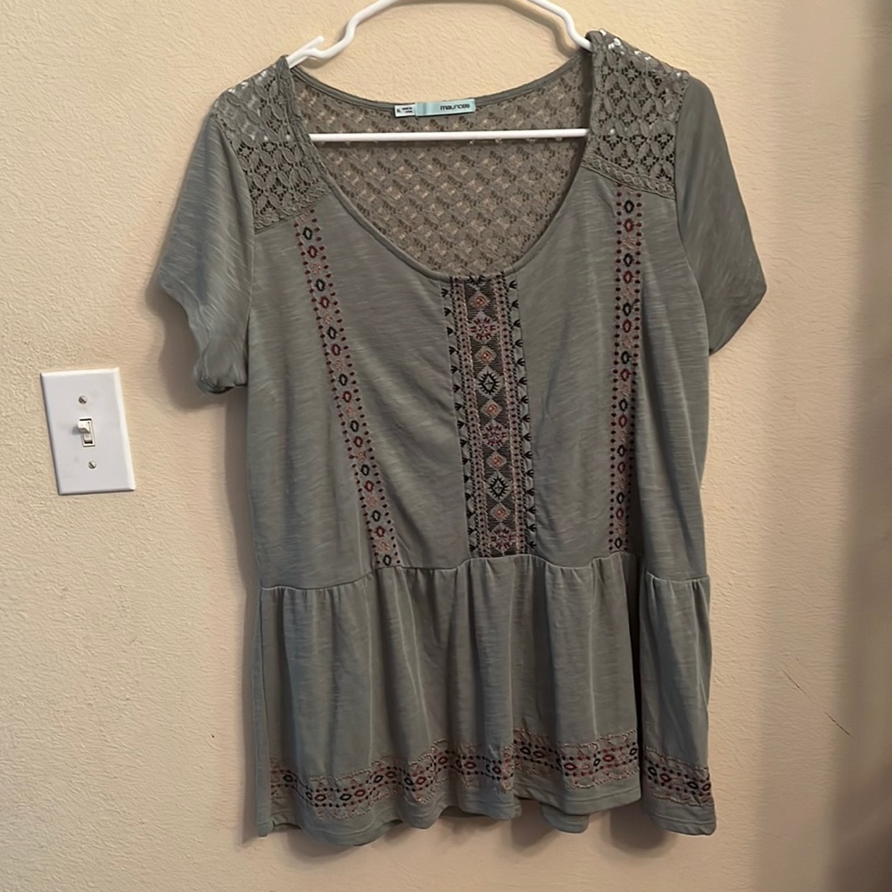 Light army green detailed shirt
